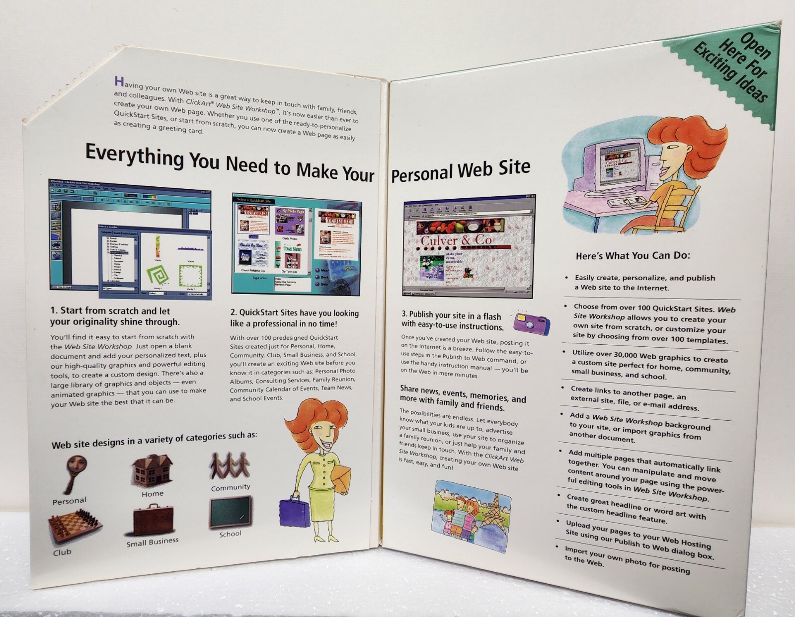 Vtg ClickArt Personal Publisher Website Workshop IBM PC Mint! Computer Software