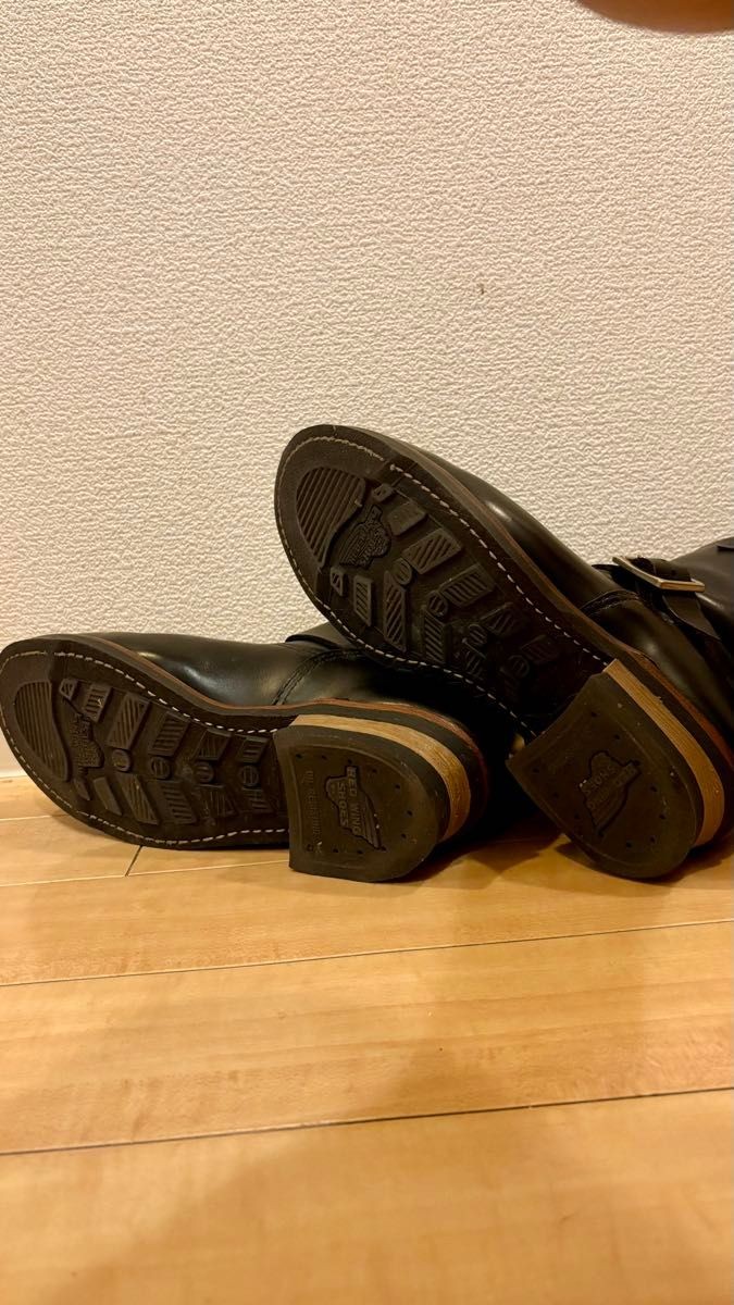 RedWIng Boots D2976 Leather Black Short Engineer Boots Size 8.5D