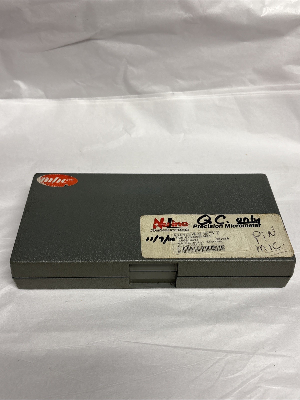 NULINE PRECISION 15° POINT MICROMETER 0-1" RANGE .001" GRADS W/case & Wrench
