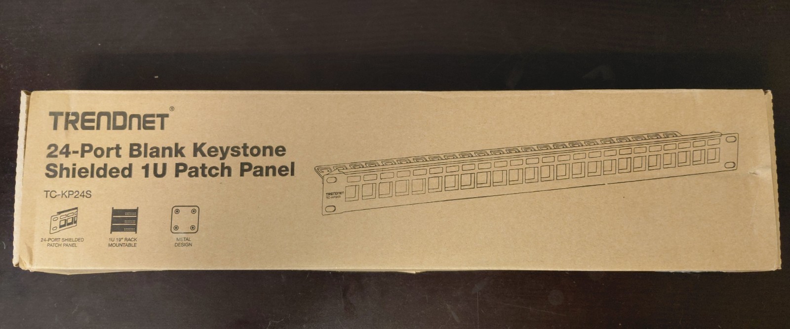 TRENDnet 24-Port Blank Keystone Shielded 1U Patch Panel TC-KP24S – New