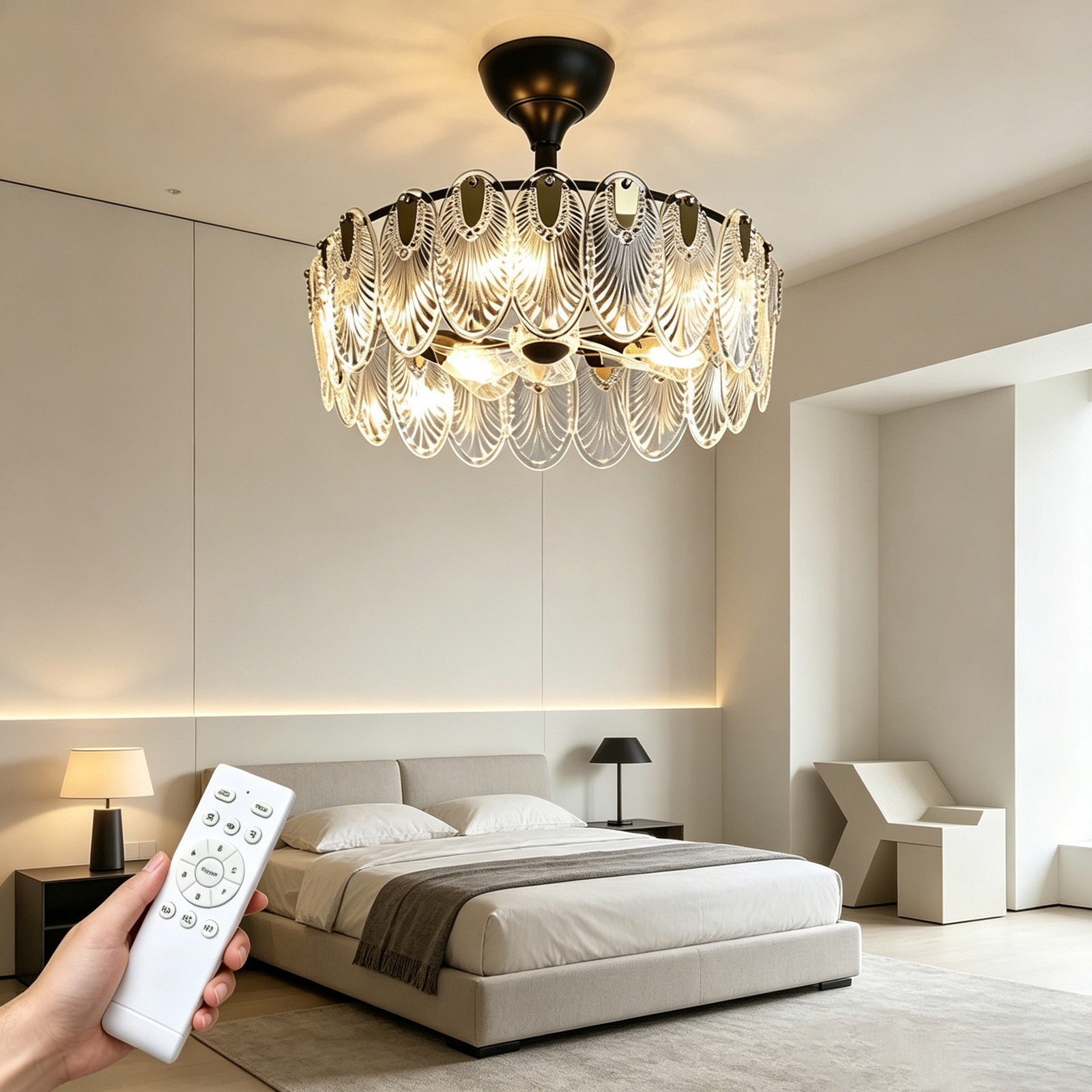 Adjustable Brightness Crystal with Remote Modern Decor Lamp for Conservatory