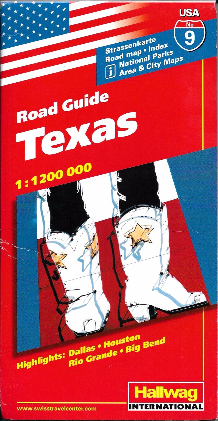 Road Map and Guide to Texas, USA by Hallwag (2013)
