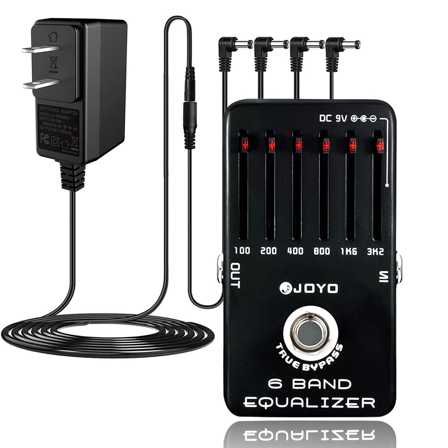 JOYO JF-11 EQ 6-Band Equalizer Pedal Bundle with DC 9V Pedal Power Supply (80...