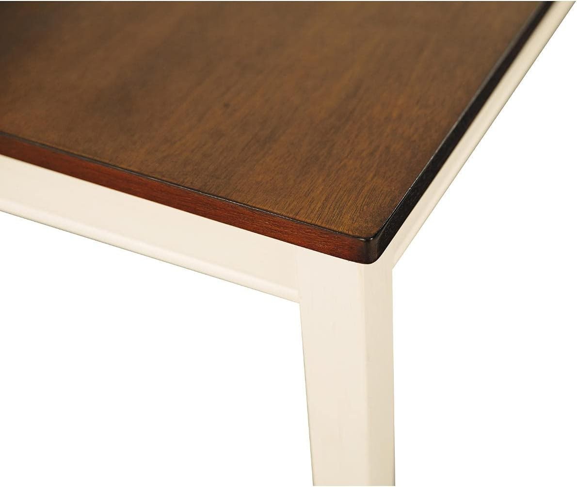 Farmhouse Rectangular Dining Bench Brown & Antique White
