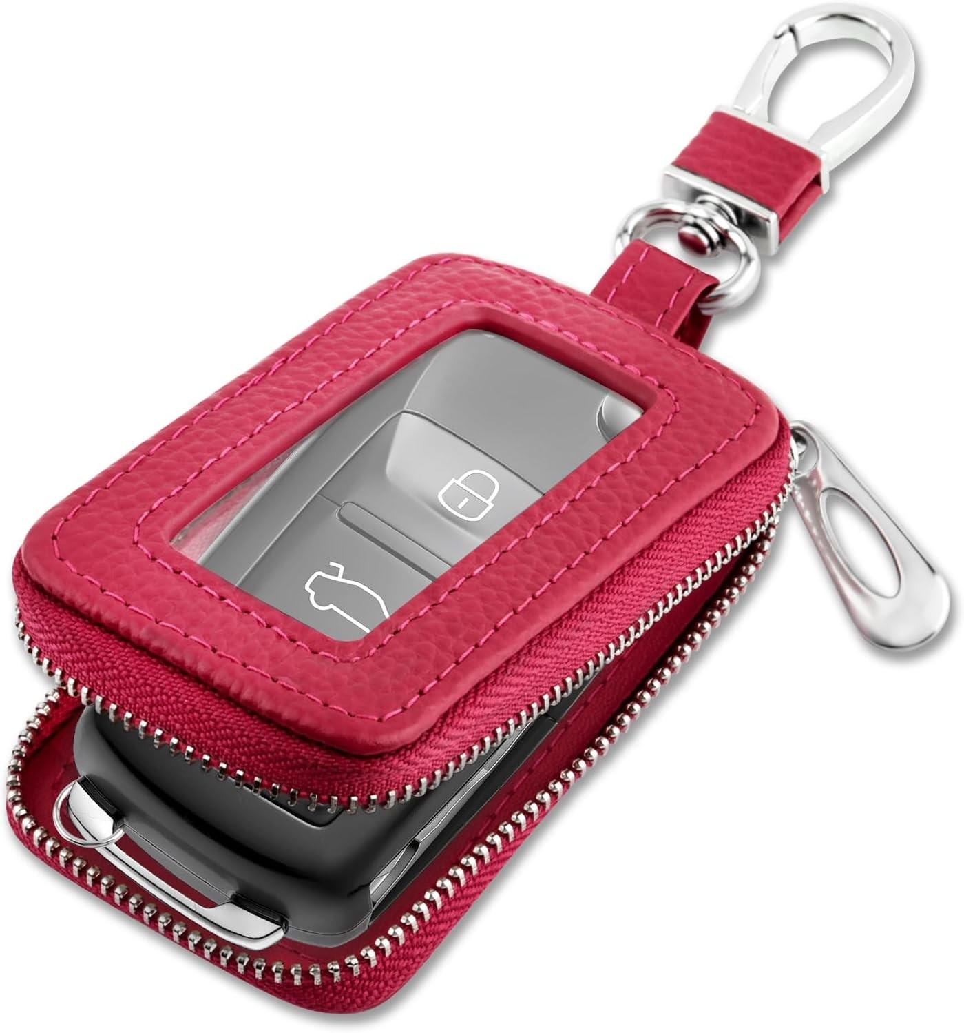 Stylish Car Key Fob Case with Sunroof&Keychain,Leather Car Key Fob Cover for Pro