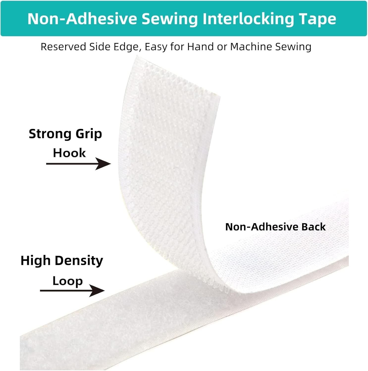 Versatile Non-Adhesive 5/8 Inch Hook and Loop Tape - Perfect for DIY Projects