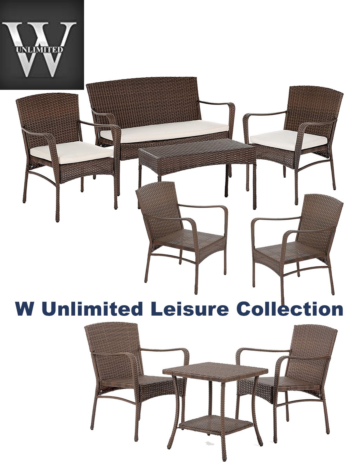 W Unlimited Leisure Collection Garden Patio Furniture Sets-PICK YOUR SET!
