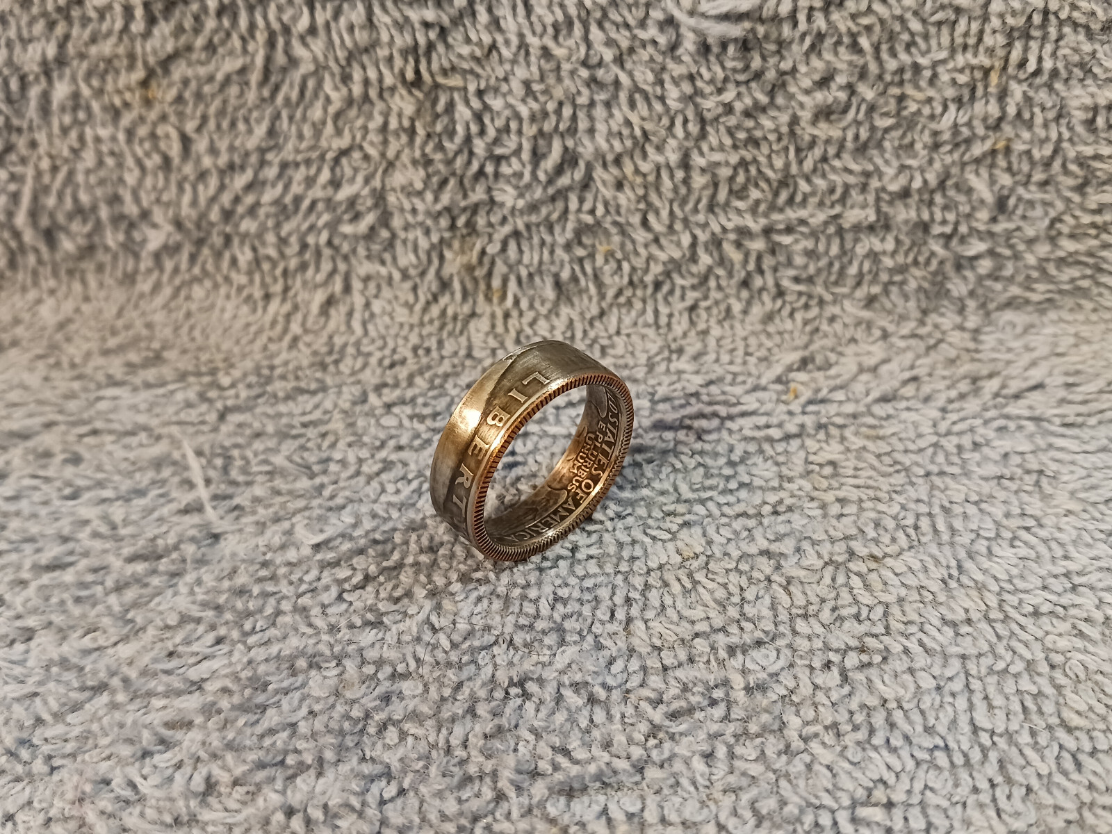 1984 Washington Quarters, coin ring, size 8