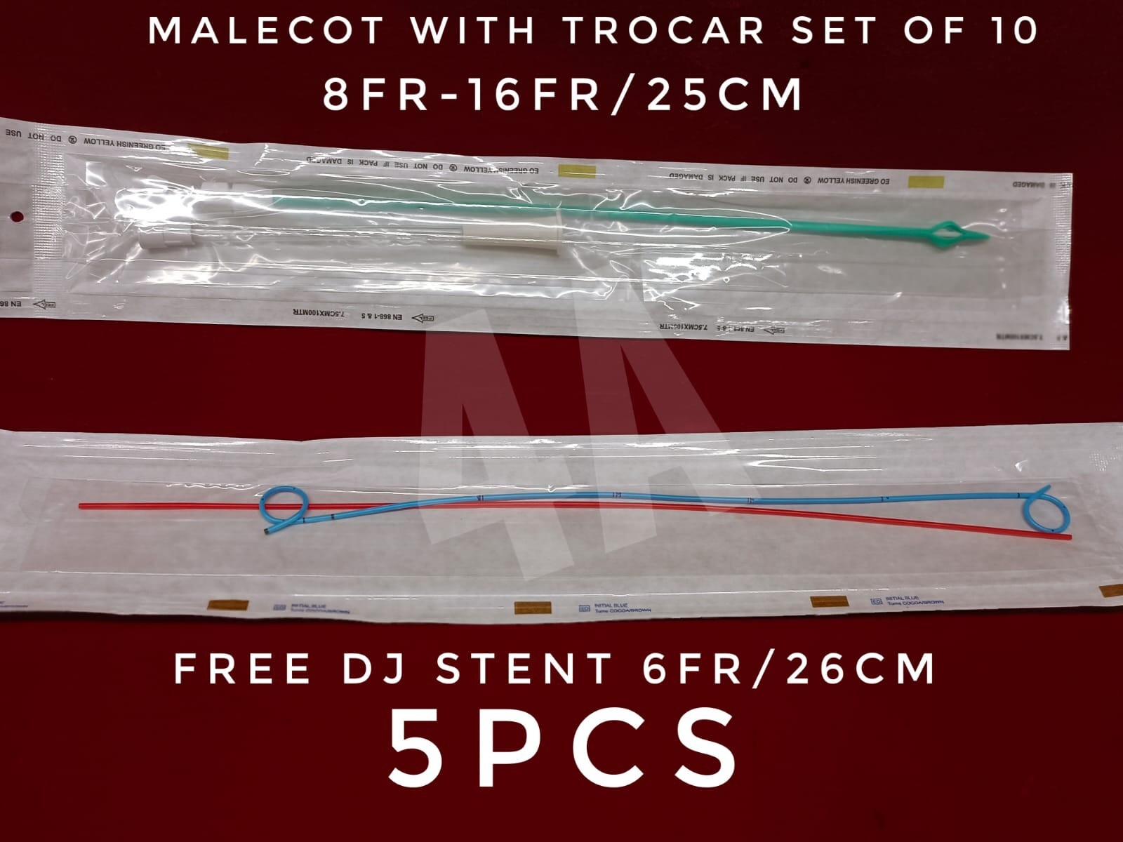 4A MALECOT WITH TROCAR UROLOGY 8-16 Fr/25cm set of 10+ 6FR/26CM  DJ STENT 5PCS