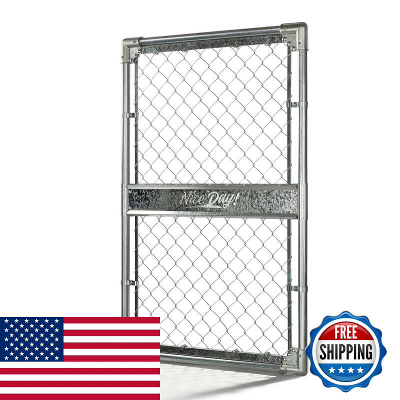 Epcee 2.6Ft X 4Ft Galvanized Steel Chain Link Fence Gate Heavy-Duty Metal Gate