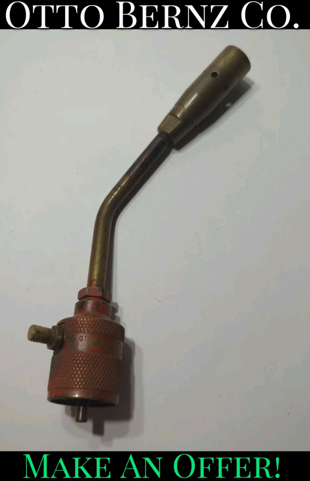 ✨VINTAGE✨Otto Bernz Co Brass Blow Torch Head US Patent 2,793,504 Can Pat 543,557