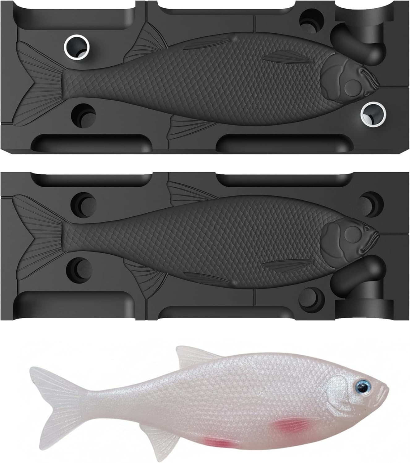 4in Soft Plastic Lure Mold CNC Injection No Release Oil Bass Fish Heat Resistant
