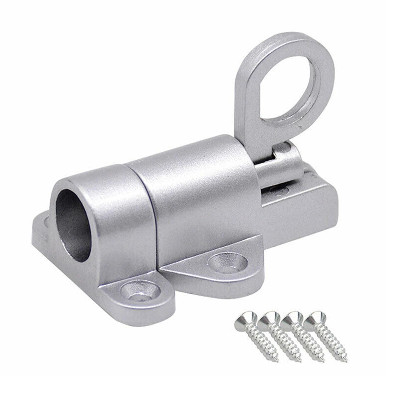 Silver Alloy Security Automatic Window Gate Lock Spring Bounce Door Bolt