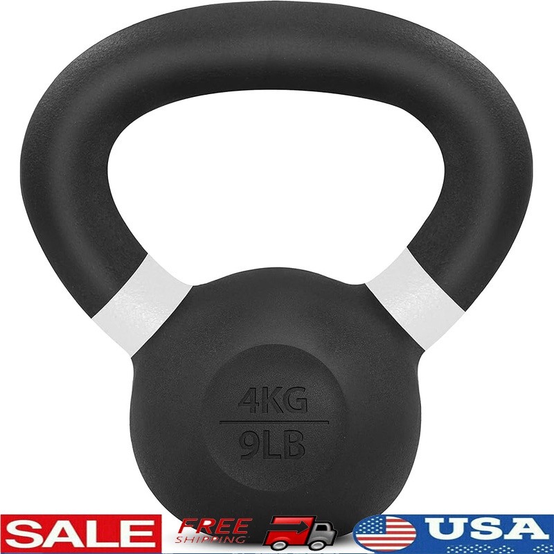 Cast Iron Kettlebell Non Slip Color Coded Dual Weight Fitness Equipment New