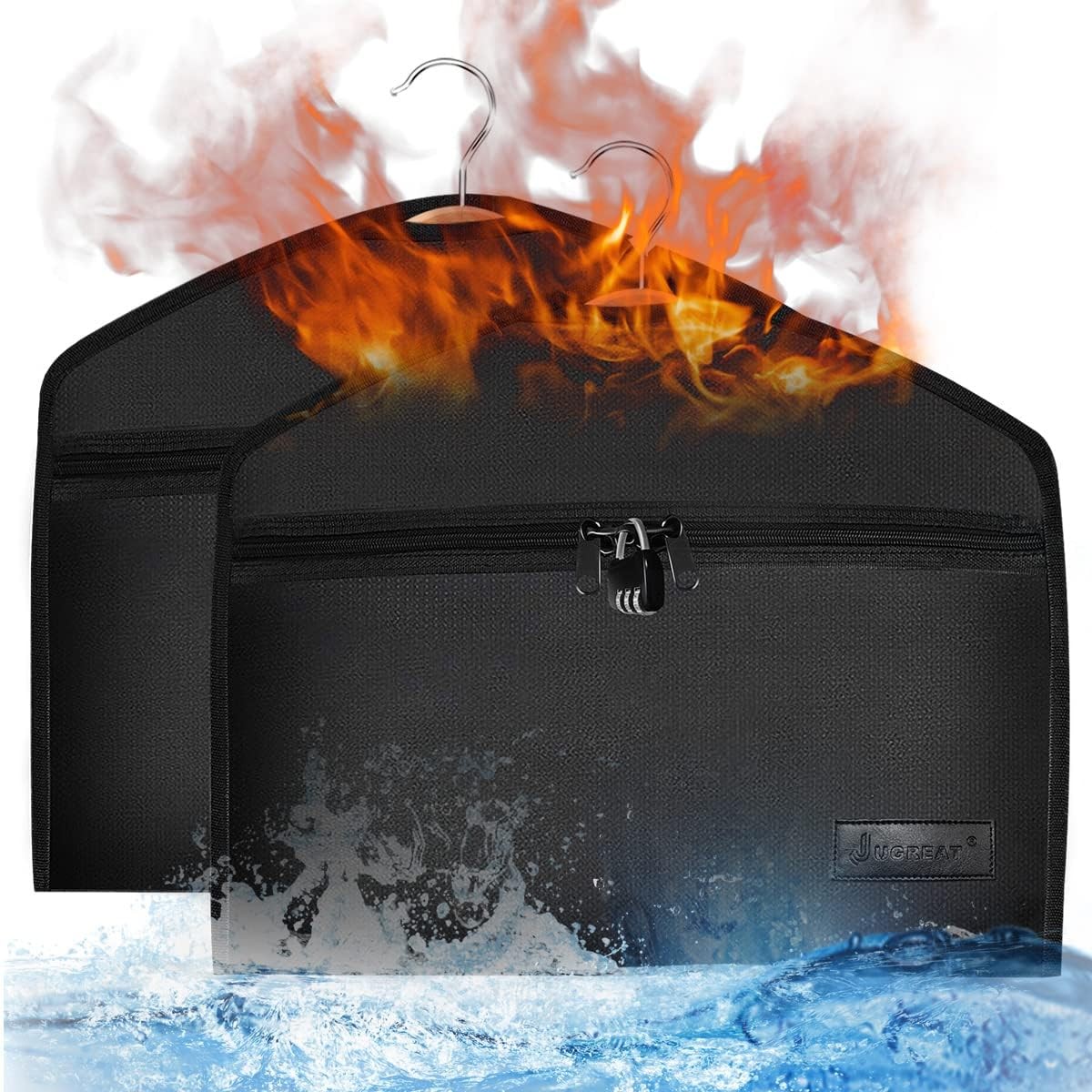 Fireproof Hanger Diversion Safe Bag with Lock, Hanger Safe for Valuables, Sec...