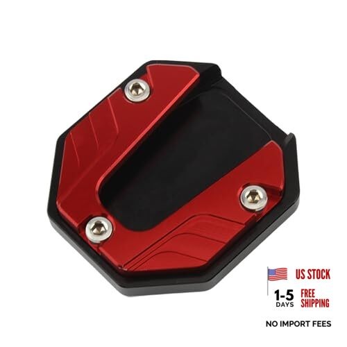 Motorcycle Kickstand Plate,Aluminum Alloy Extension Side Stand Foot Pad For Red