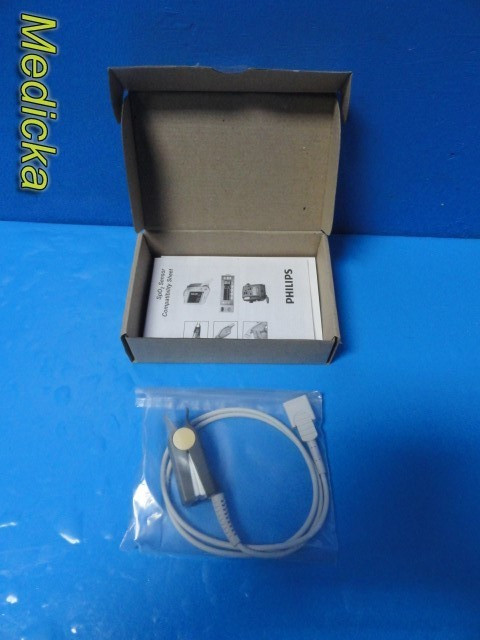 Philips M1196T Adult Reusable SpO₂ Clip Sensor 0.9m 9-Pin New OEM ~ 39552