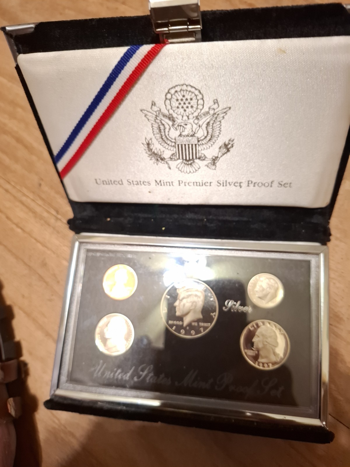 1997 U.S. Mint Premier Silver Proof Set, incl. 5-Coins, COA, & OGP
