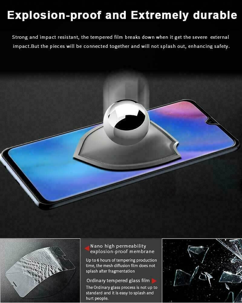 TEMPERED GLASS FULL COVERAGE CURVED SCREEN PROTECTOR For HUAWEI Y9 PRIME 2019