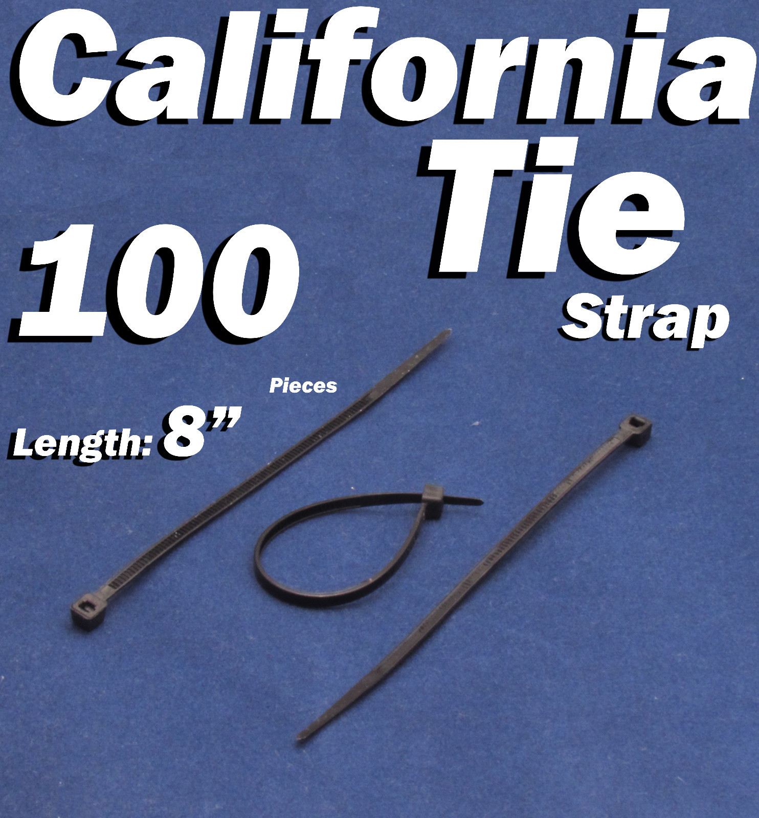 100 X pcs Black 8" Tie Cord Strap 200mm Network Nylon Plastic Cable Wire Zip