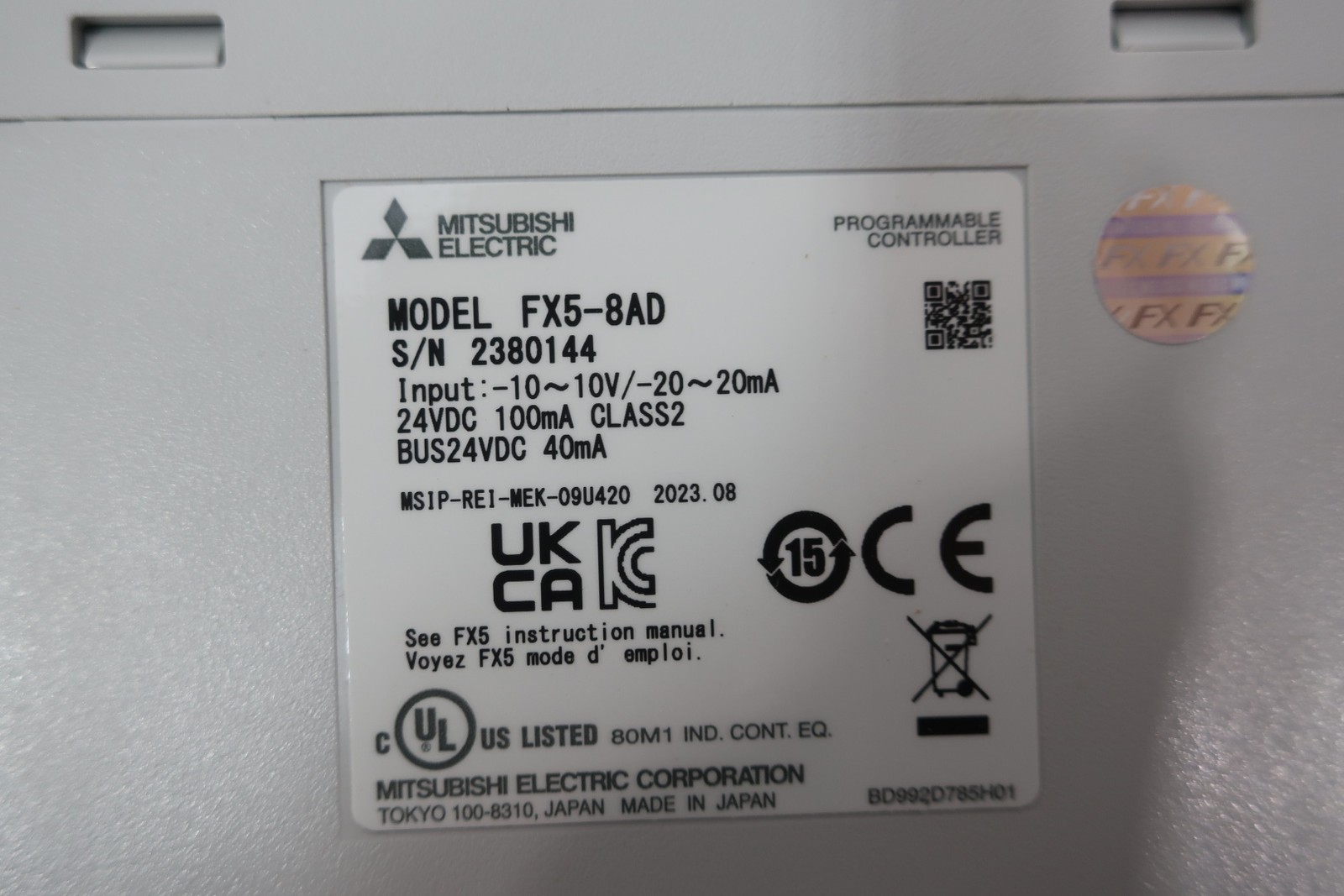 Mitsubishi FX5-8AD Programmable Cpu Plc Module