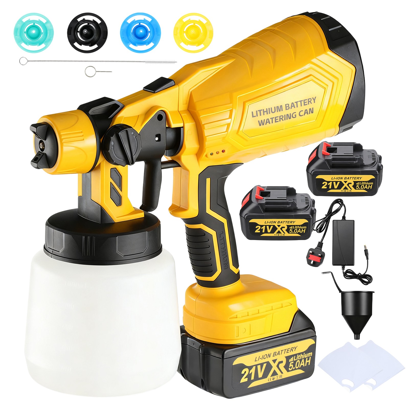 Cordless Paint Sprayer with Battery 2X 5000mAh Electric Spray Paint Gun 1000ML