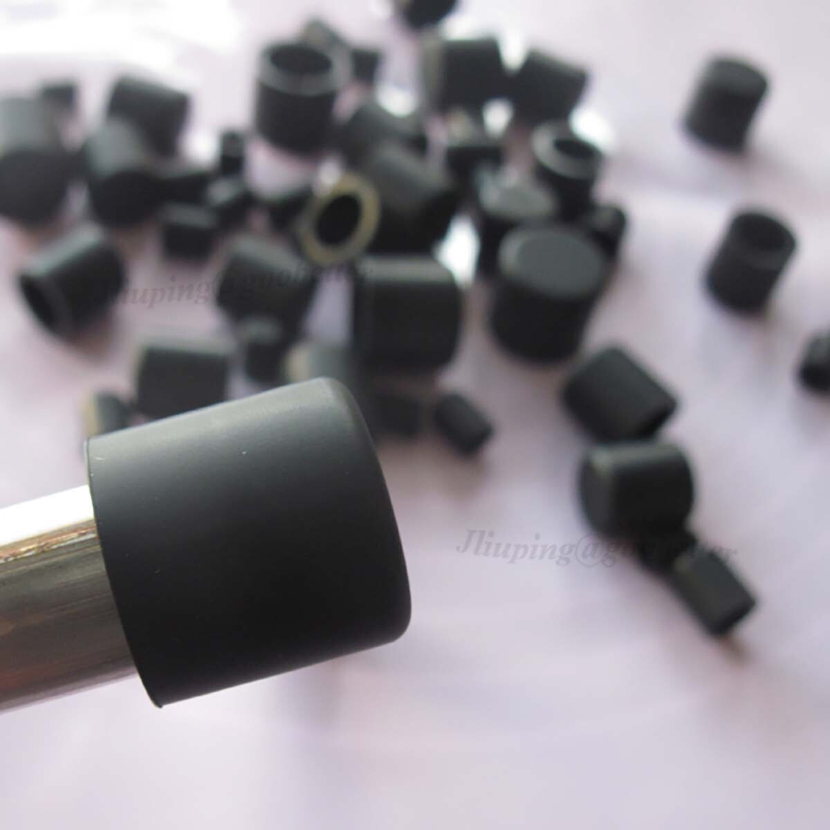 Black Round Silicone Rubber End Cover Caps Dust Cap for A=3mm~200mm Pipe Tubing