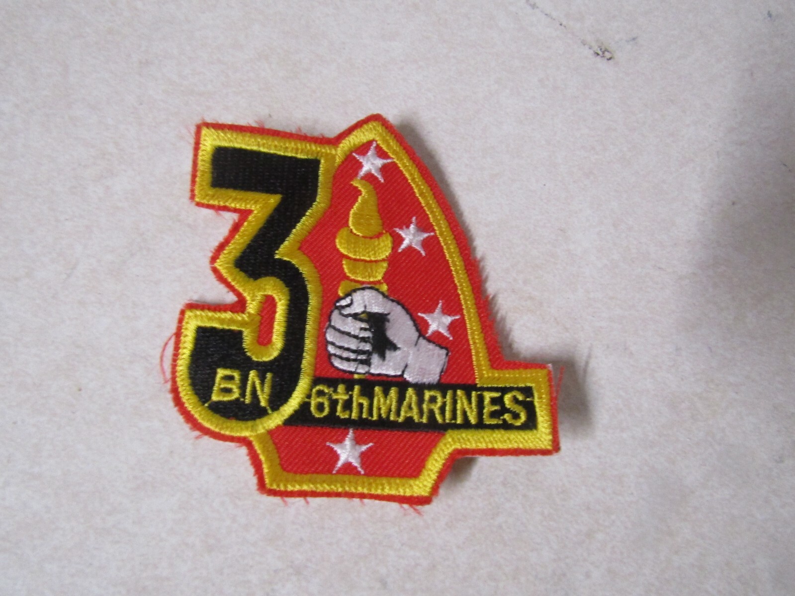 MILITARY PATCH VINTAGE OLDER USMC MARINE 3RD BATTALION 6TH MARINES