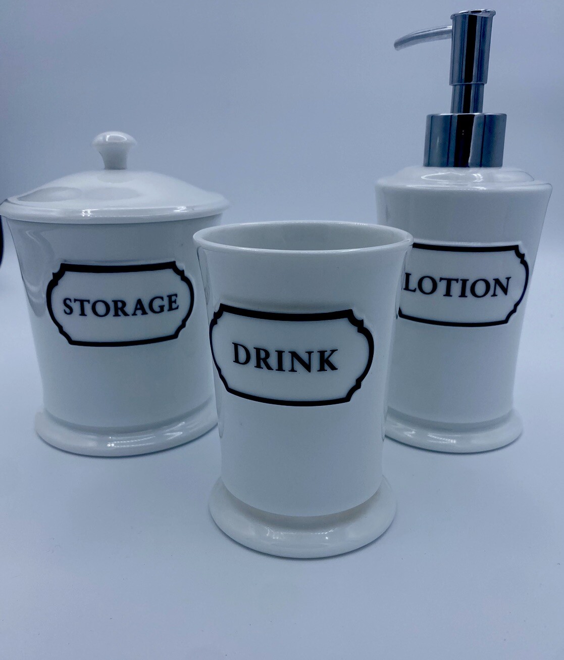 Martha Stewart Farmhouse Style Ceramic Bath Accessory Set