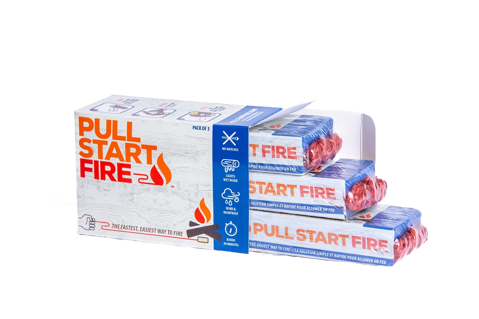 3 Pack White Solid Fire Fuel Quick Fire Starter Waterproof Windproof