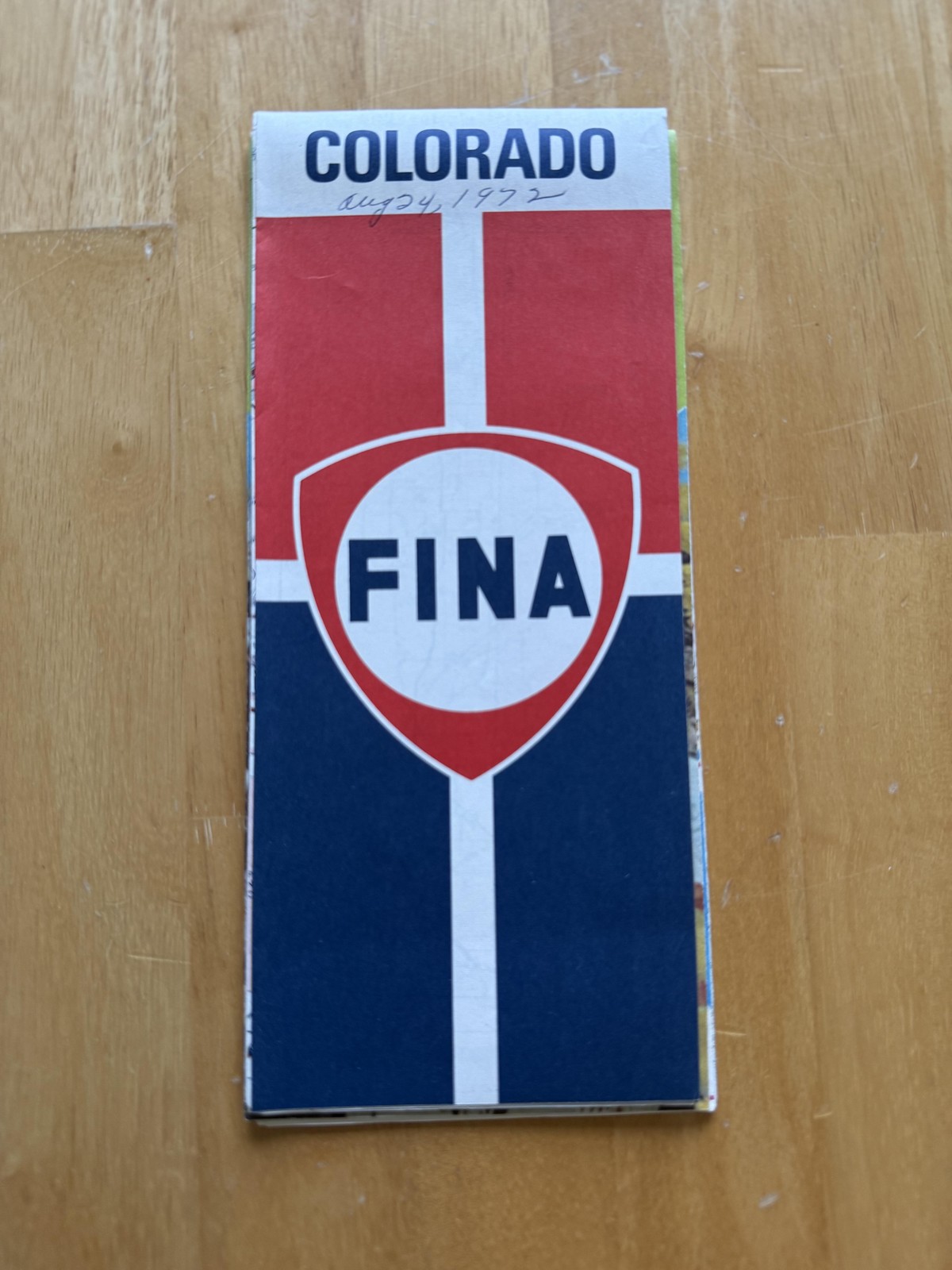 Vintage Fina Colorado Highway Road Map Travel Guide Folded Brochure USA