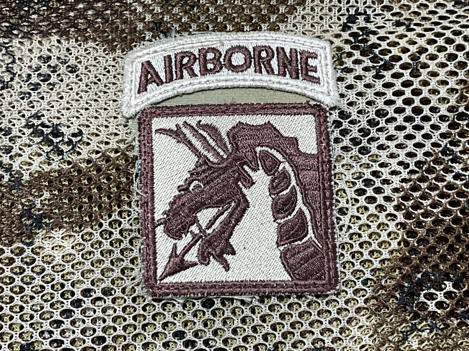 US Army XVIIIth Airborne Corps SSI w/Airborne Tab Desert DCU Patch 1 Piece