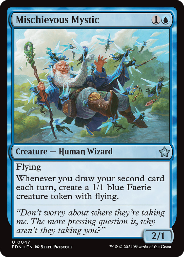 x4 Mischievous Mystic FDN Foundations MTG 47 UNCOMMON M/NM 4x