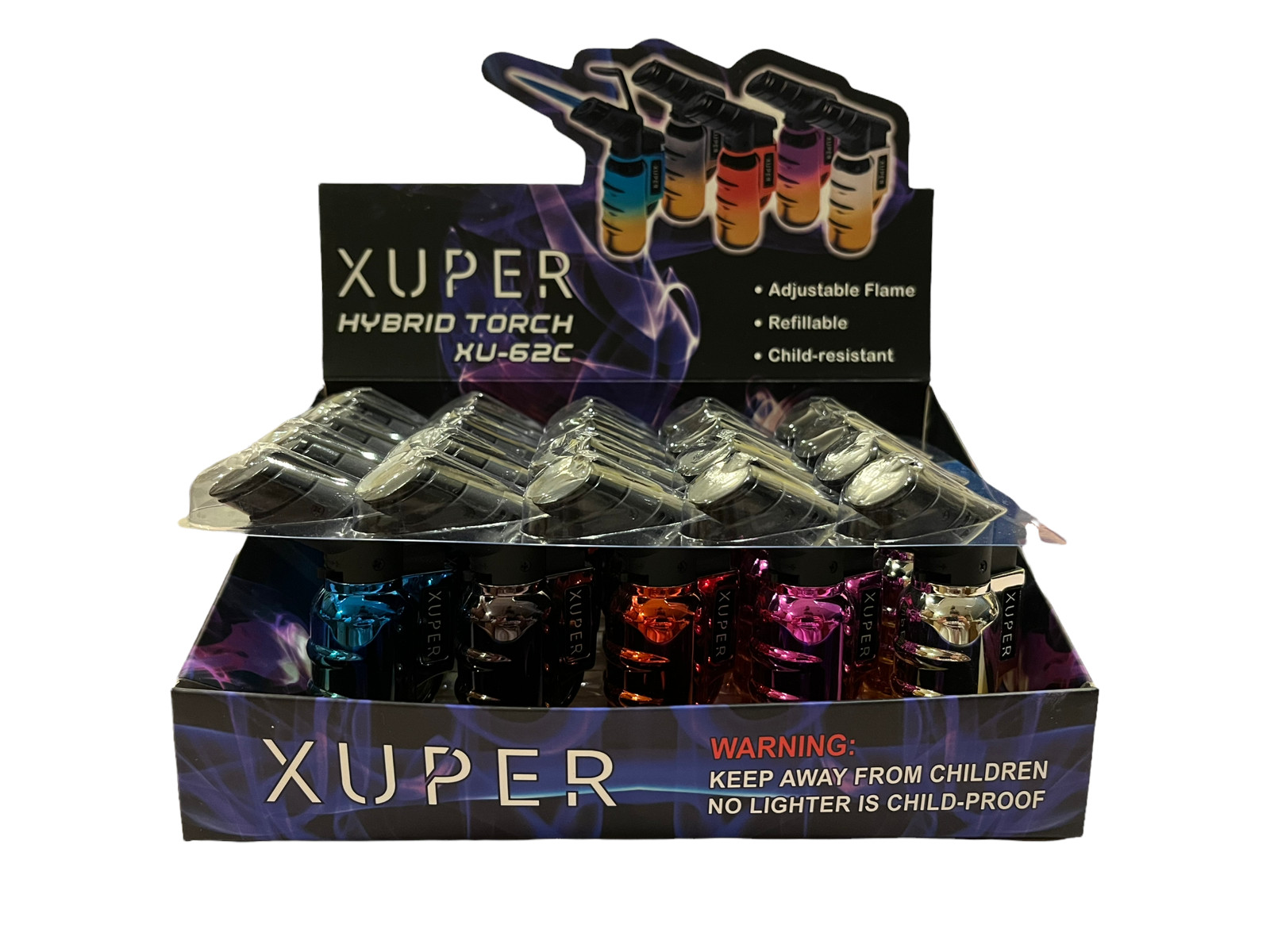 Xuper hybrid torch xu-62c with adjustable flame Refillable Lot of 8