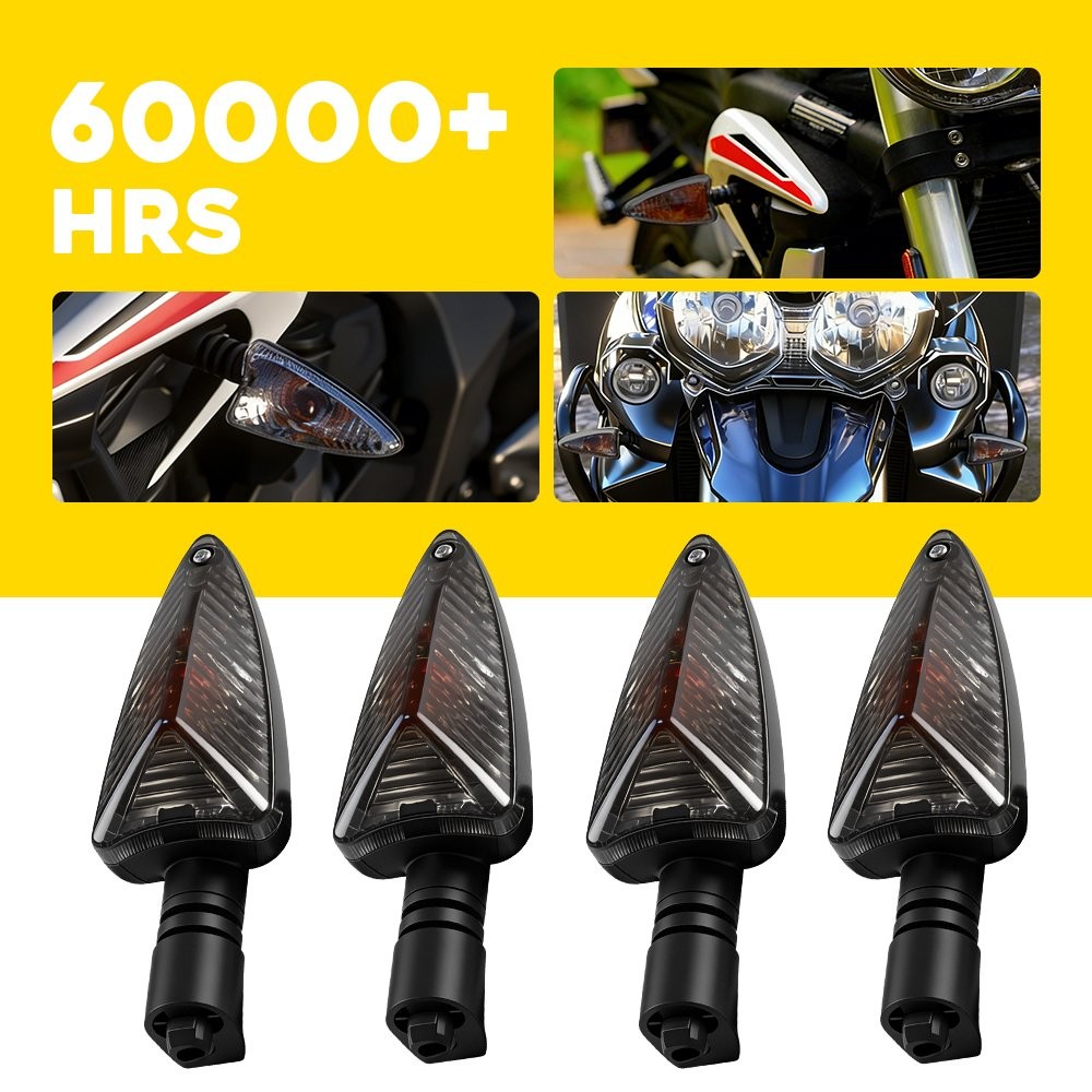 Amber Turn Signals Front Rear For Triumph Speed Triple 1994-2020 Smoked Lens 4X