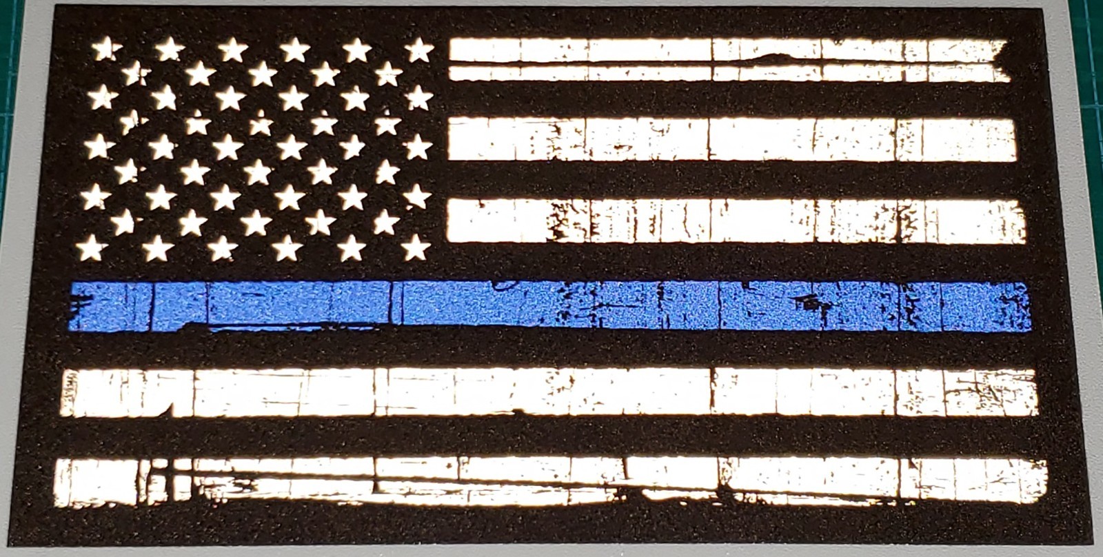 5.5"  Reflective Thin Blue Line Police American Flag Car Vinyl Decal Sticker