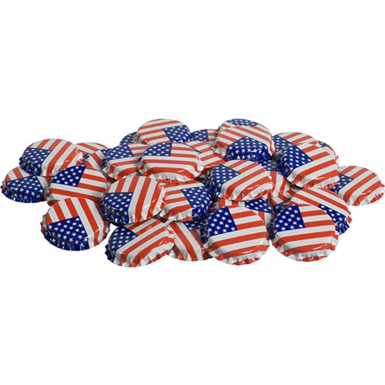 American Flag Oxygen Absorbing Bottle Caps - 50 pcs