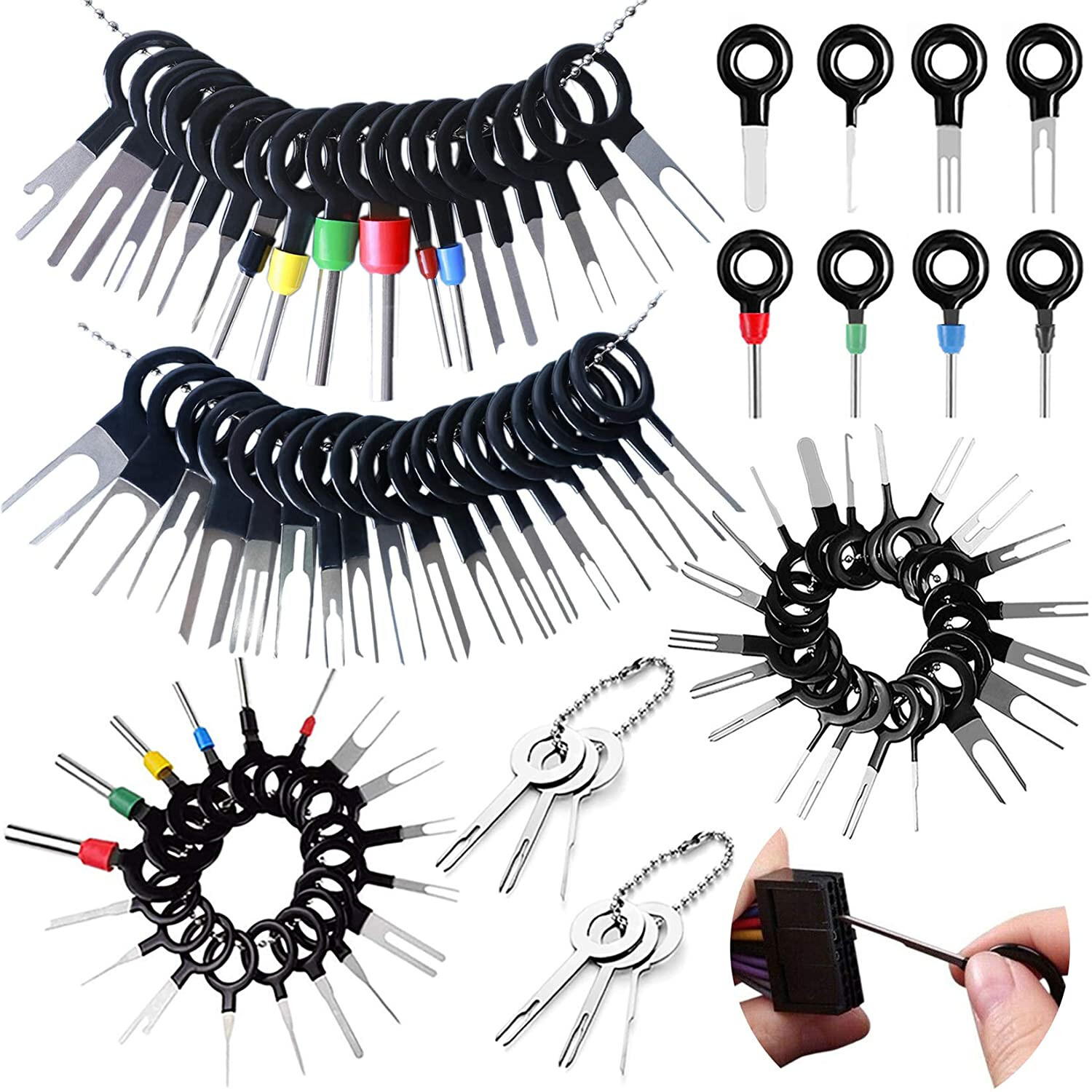 82Pcs Terminal Removal Tool Kit Depinning Pin Release Ejector Wire Connector Key