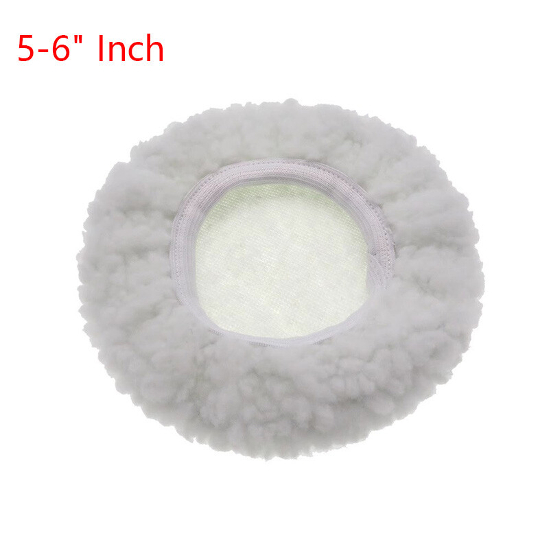Soft Wool Buffing Polishing Waxing Pads Hook & Loop Discs for Car Auto 5-6" Inch