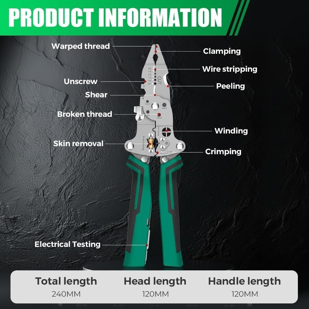 Multi-Function Wire Stripper Tester​​ 18 IN 1 Foldable Plier with Voltage Tester