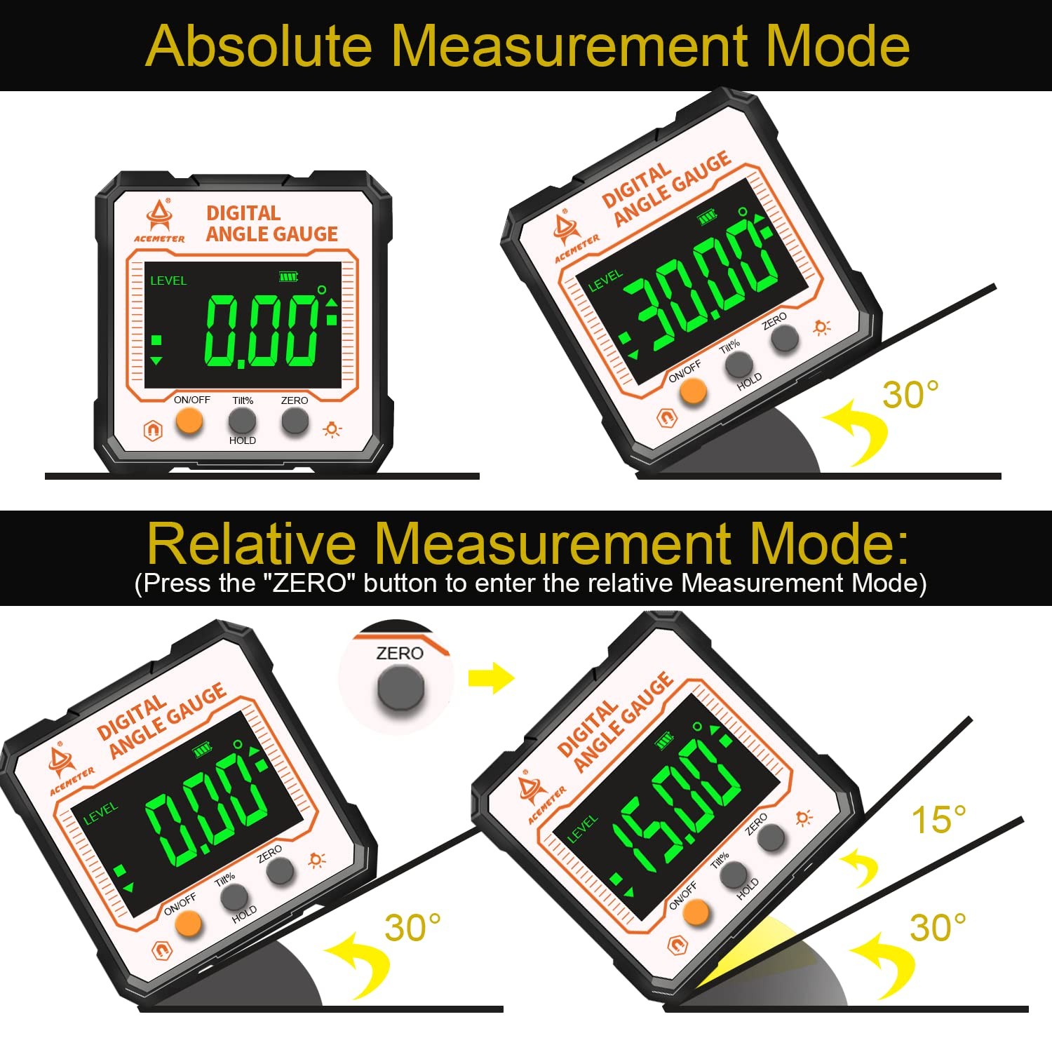 Digital Angle Finder with Electronic Laser，3-in-1 Angle Finder-Electronic Lev...