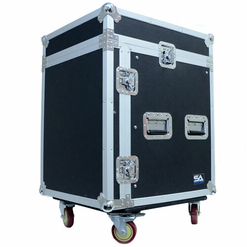 12 Space Rack Case with Slant Mixer Top and Casters - Amp Effect PA/DJ Pro Audio