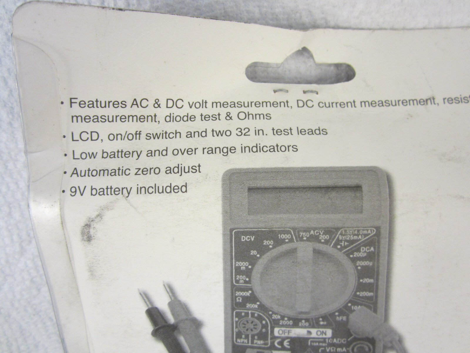Performance Tool W2974 Digital Multi Tester New