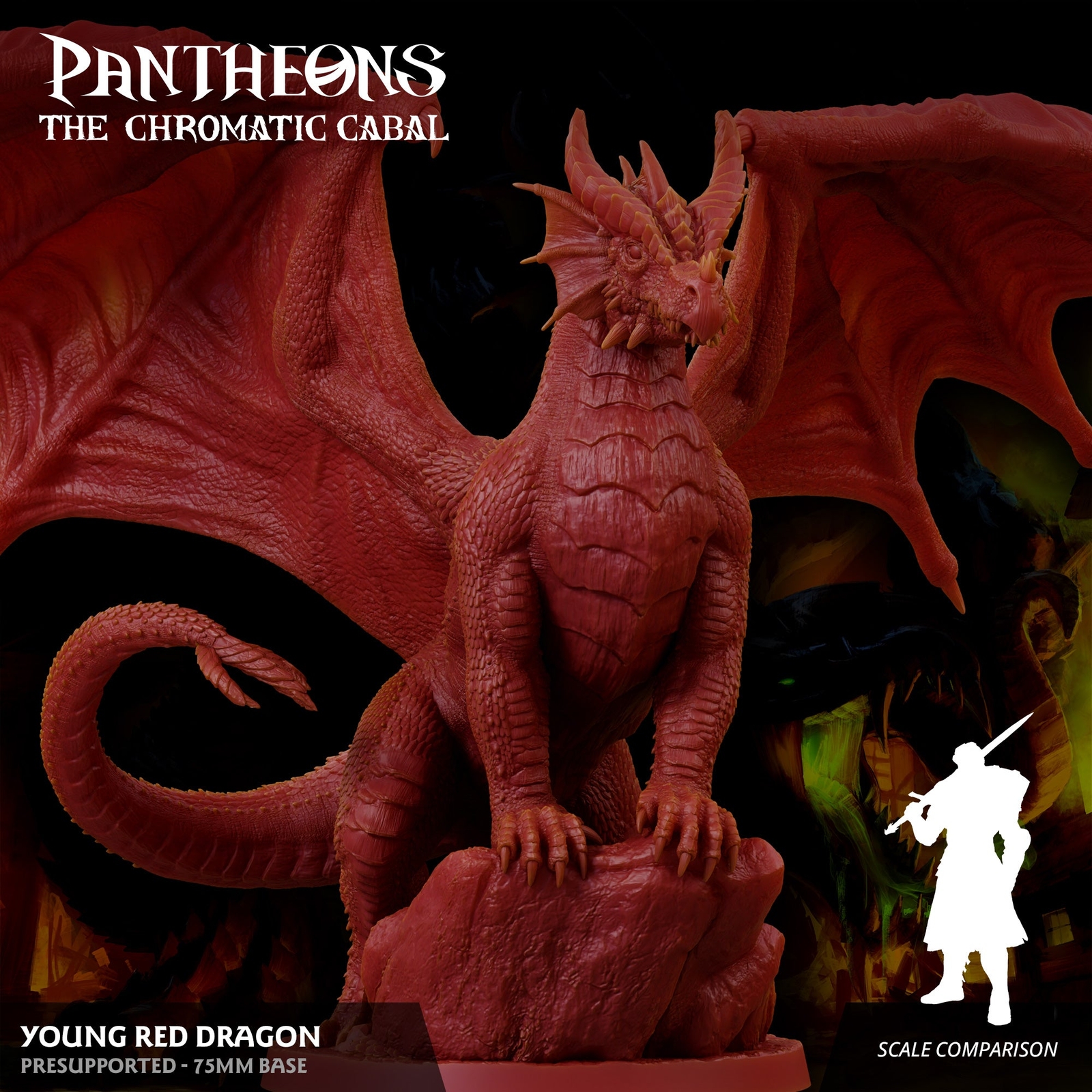 3D Printed Sordane Publishing Young Red Dragon Pantheons The Chromatic Cabal 28