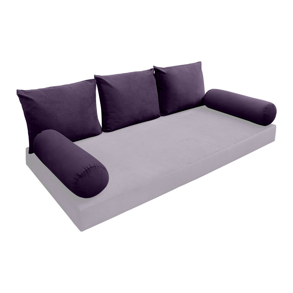 COVER ONLY Model V3 Twin Velvet Knife Edge Indoor Daybed Cushion Bolster - AD339
