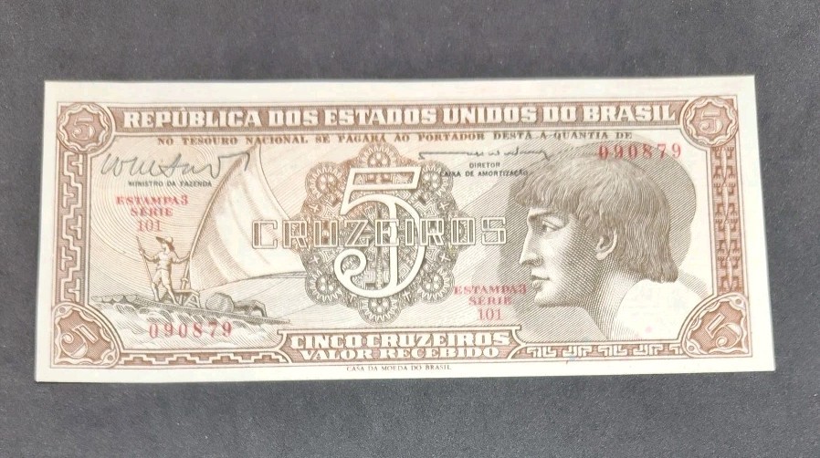 1961 Brazil 5 Cruzeiros 090879 Unc