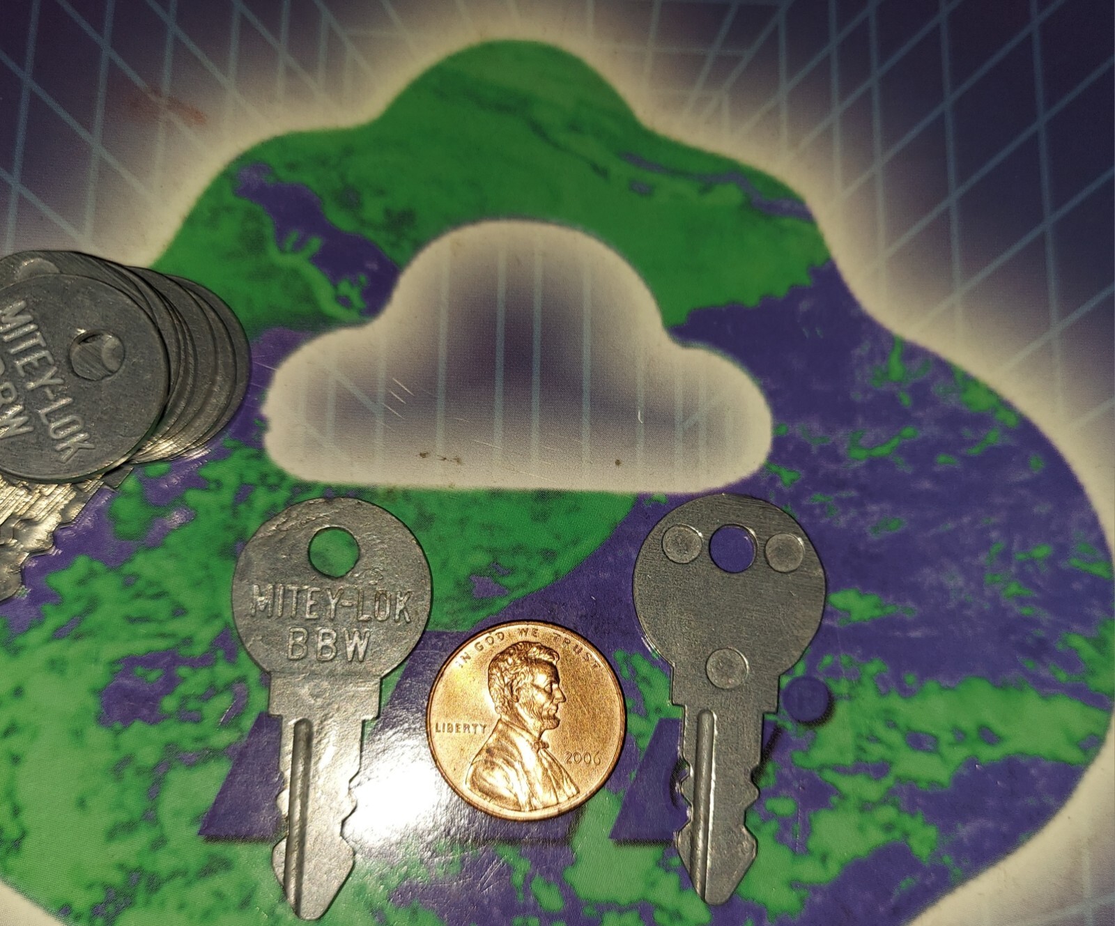 Mitey-Lok BBW, Double Sided, Vintage / Obsolete  Fitted Key.