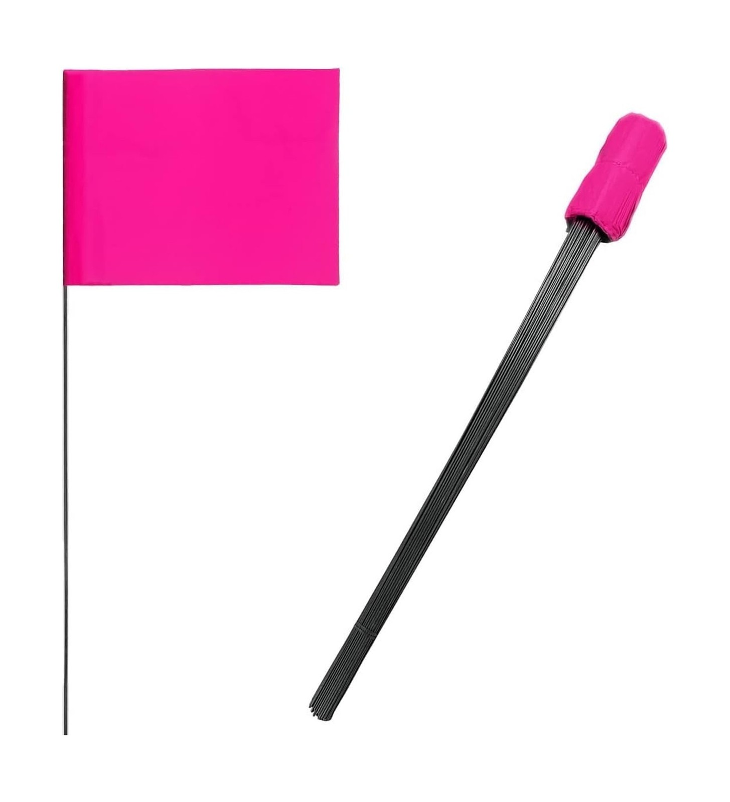 100 Pack Marking Flags 4-Inch by 5-Inch Stake Flags with 16-Inc... FAST USA SHIP