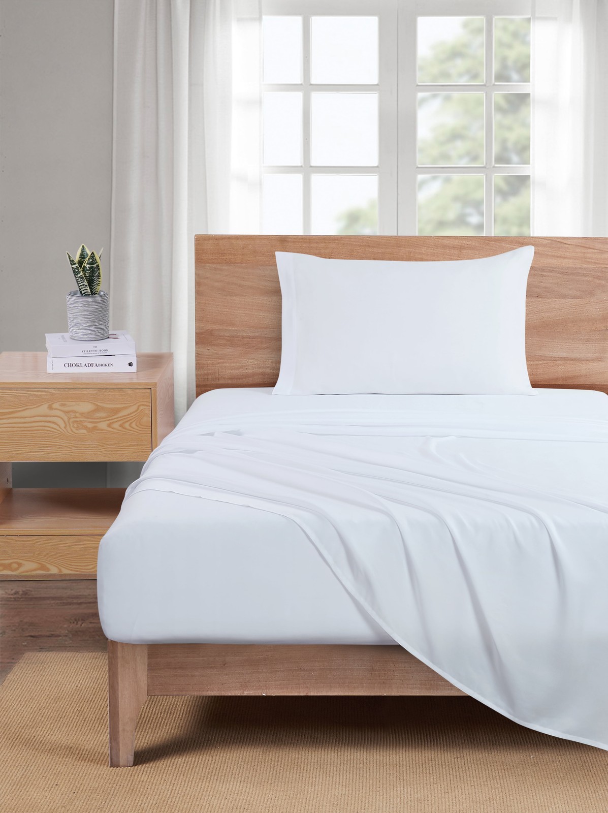Microfiber Bed Sheet Set White Twin 3 Piece Soft Wrinkle Resistant