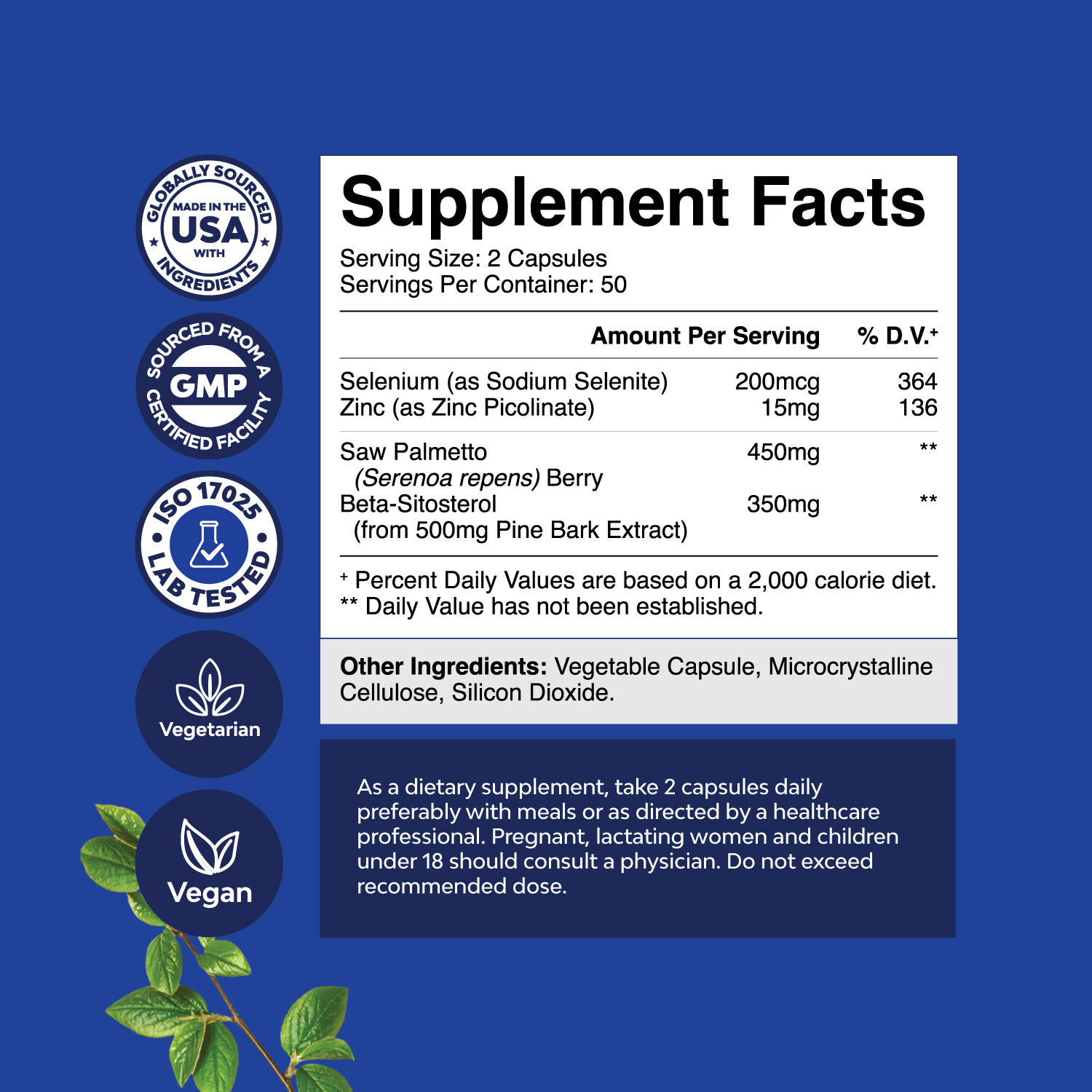 Natures Craft Saw Palmetto for Men with Beta Sitosterol - Prostate Health